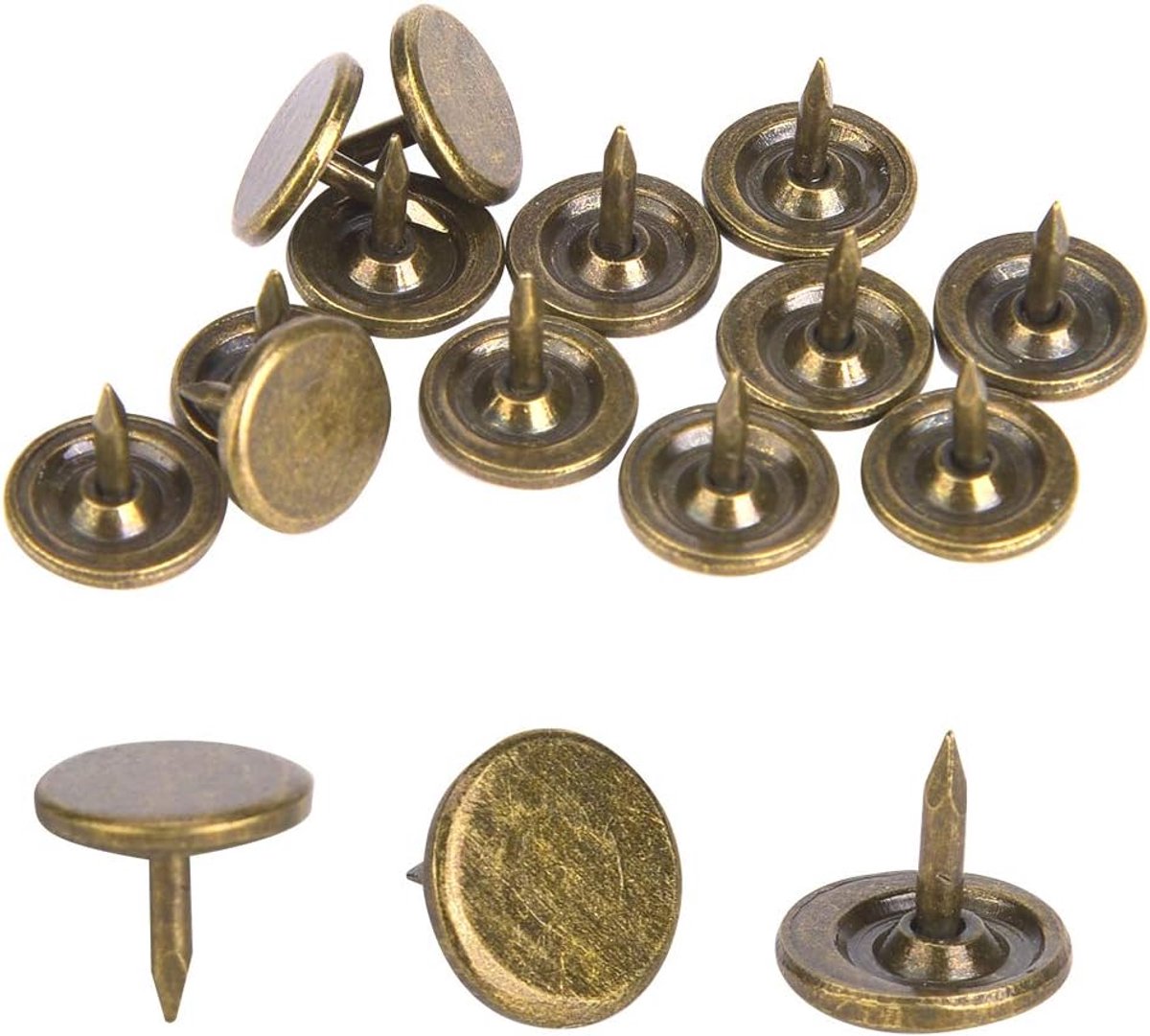 SnelShoppen - 100 Stuks Bekleding Spijkers, Platte Kop Duimspijkers Assortiment Kit Meubel Nagels IJzer Kunstbenodigdheden Accessoires voor Deur Bank