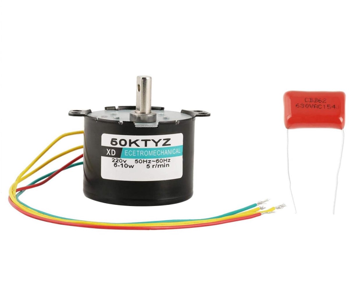 SnelShoppen - Synchroniserende Tandwielmotor 5-50 RPM - AC 6-10W 230V KTYZ 50 Type met Hoge Koppel - Langzame Elektrische Motor voor Automatisering, V