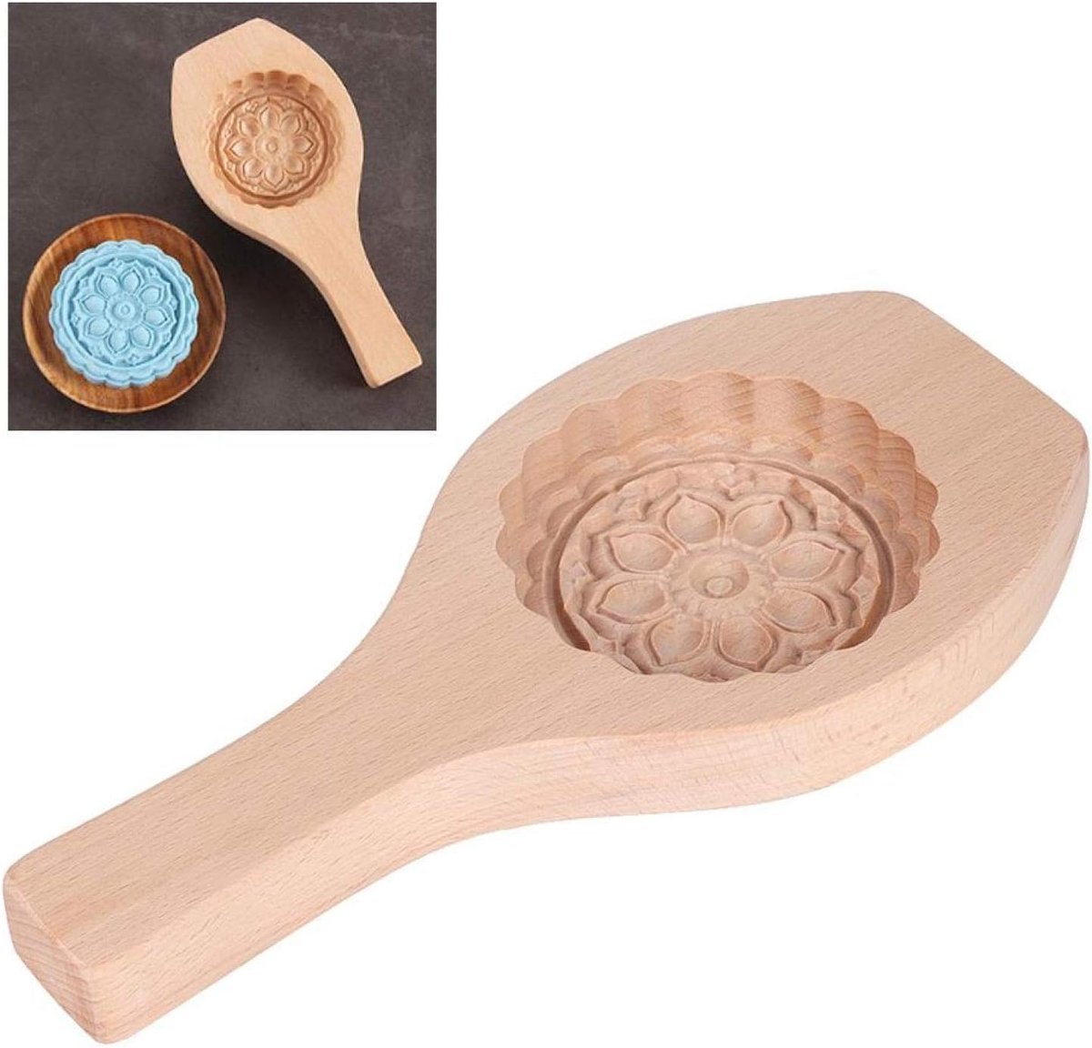 SnelShoppen - Cakevorm, gemakkelijk los te maken, veilige bakvorm voor thuis, ideaal voor mooncakes, taarten en gebak, hoogwaardige natuurlijke hout,