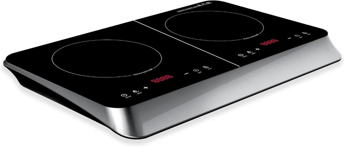Elektrisch Kookstel - Inductie Kookplaat - Snel Koken - Dubbele Zone - 2000W + 1500W - Zwart