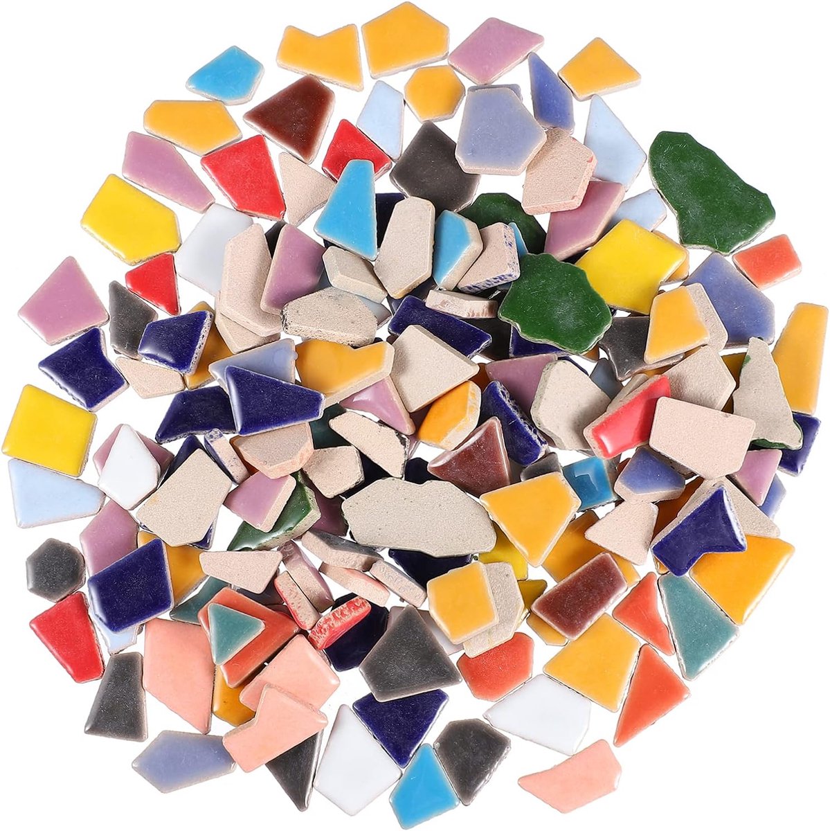 SnelShoppen - EXCEART Mozaïekstenen voor Creativiteit, 200 g Gebroken Keramische Tegels, Glazuur Tegels voor DIY, Thuisdecoratie, Mozaïek Tegels voor
