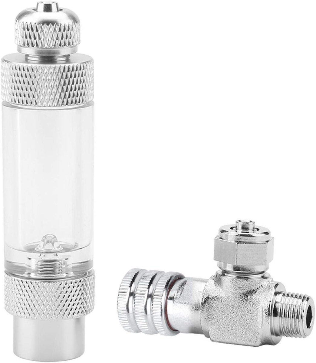 SnelShoppen - Aquarium CO2 Regulator met Naald, Controleer Ventiel en Bubbelteller - Hoogwaardige RVS Accessoire voor Aquaria - Eenvoudig te Installer