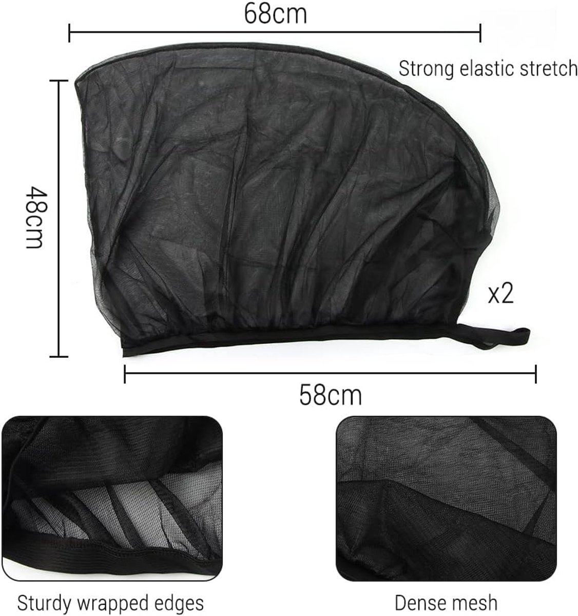 Car Sun Shade UV Protection Side Window Front Window for SUV/Combi/Small Cars etc (Black, Front 2) - ShopVlot