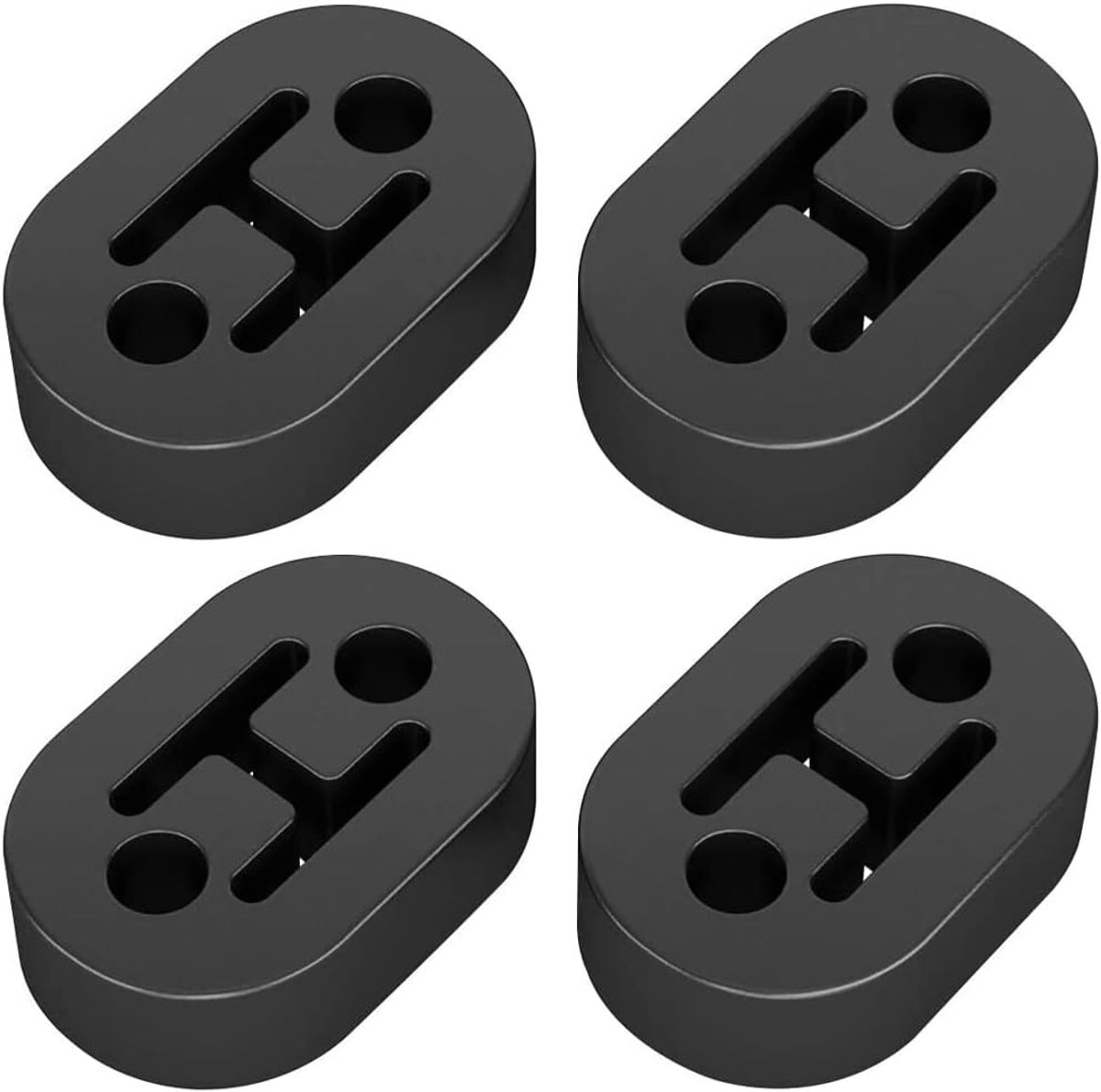 SnelShoppen - 4 Stuks Universele Uitlaat Hanger met 2 Gaten, Gatdiameter 12mm, Auto Uitlaat Isolator, Hoogwaardige Rubber, Uitlaat Beugel Montage