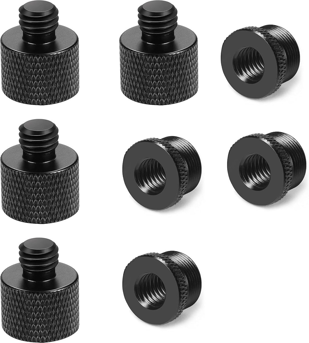 SnelShoppen - 8 Delige Microfoon Adapter Set 5/8 Vrouwelijk naar 3/8 Mannelijk en 3/8 Vrouwelijk naar 5/8 Mannelijk Schroefadapter voor Microfoonstand