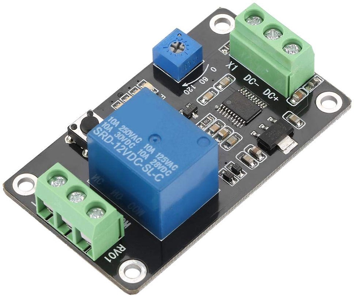 SnelShoppen - NOG-GS10125 Tijdrelais met Vertraagde Functie (DC 12V) - Trigger Vertraagd, Antireverse Bescherming, 0.1-120s Instelbaar, Voor Diverse T