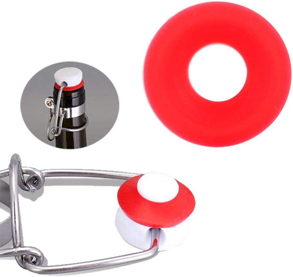 SnelShoppen - 25 Stuks Rode Siliconen Gaskets voor Swing Top Flessen - Hoogwaardige Seals voor Thuisbrouwerij - Grolsch Flessen - Veilig en Duurzaam -