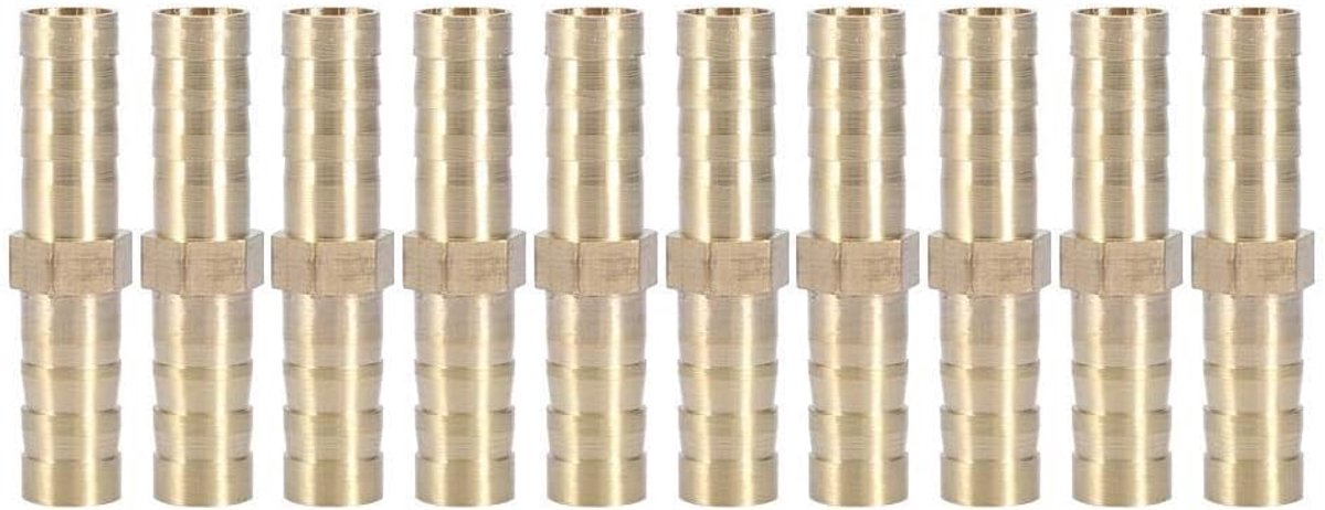SnelShoppen - Rechte Barbed Wire, Slangadapter Recht, Bi-Directioneel, Messing, Slangverbinder, Aansluiting 6/8/10/12/14/16/20 mm (8 mm, 10 Stuks)