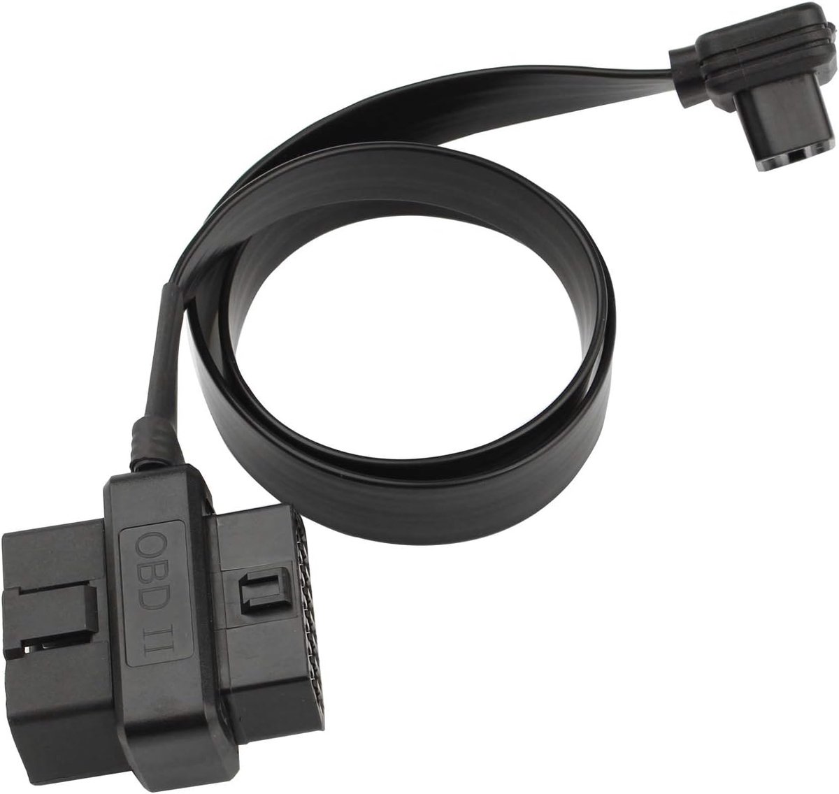 Ultra Low Profile 2 in 1 OBDII OBD2 16 Pin Female to Male/Female Connector Adapter Splitter Extender Extension Cable - ShopVlot