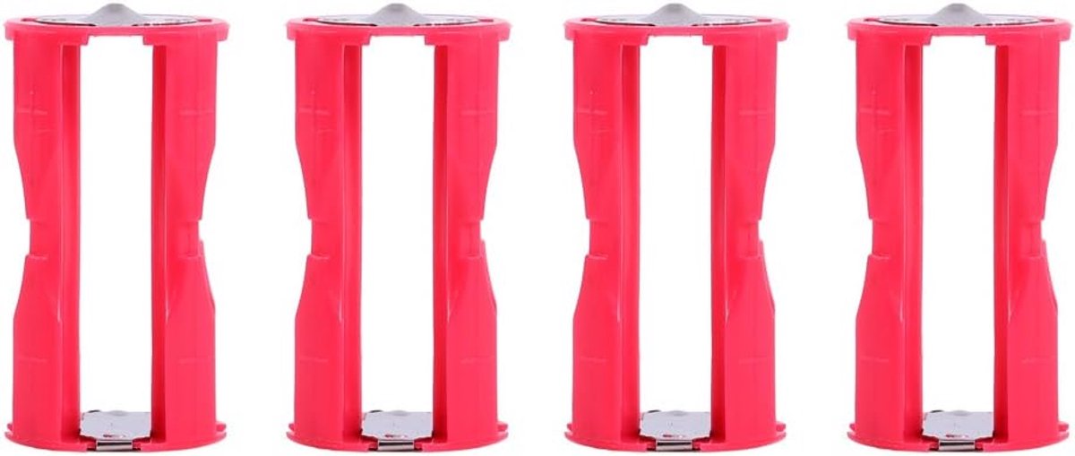 SnelShoppen - Batterijhouders 4 Stuks, Portable 4AAA Naar C Maat Parallel Batterij Converter Adapter, 4AAA (LR03) Naar C Maat Batterijhouder, Koffer R