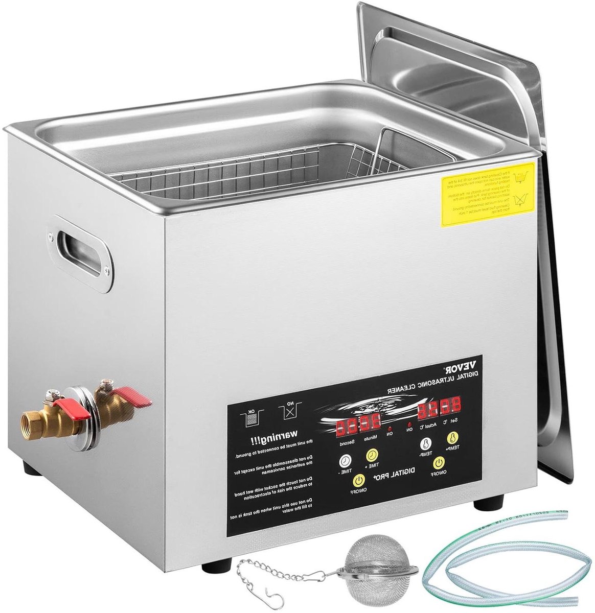 Ultrasone Reiniger - Schoonmaakapparaat - Snel en Diep Reinigen - Verwarming en Timer - 10 Liter Tank - Zilver