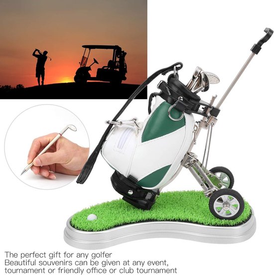 Golf Pen Set - Bureau Decoratie - Bureau Organiseren - Mini Golf Tas - 3 Pennen - Groen Wit van GOLF — afbeelding 3