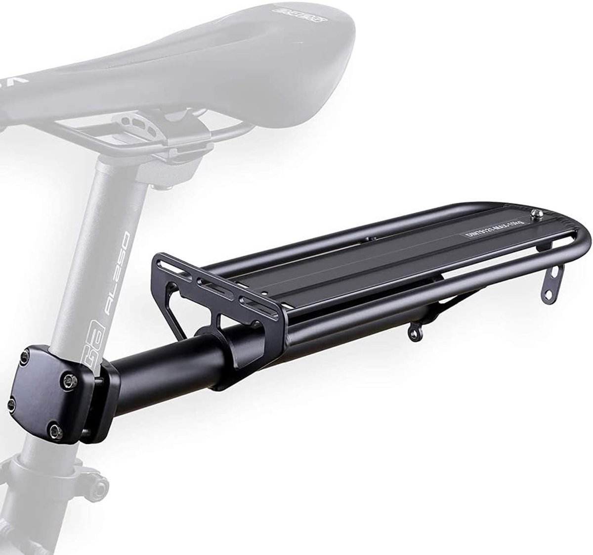 SnelShoppen - Achterdrager Fietsen, Zadelpen Montage, Verstelbare Aluminium Draagrak, Geschikt voor Mountainbike, Fiets en Vouwfiets - Max. 10 kg