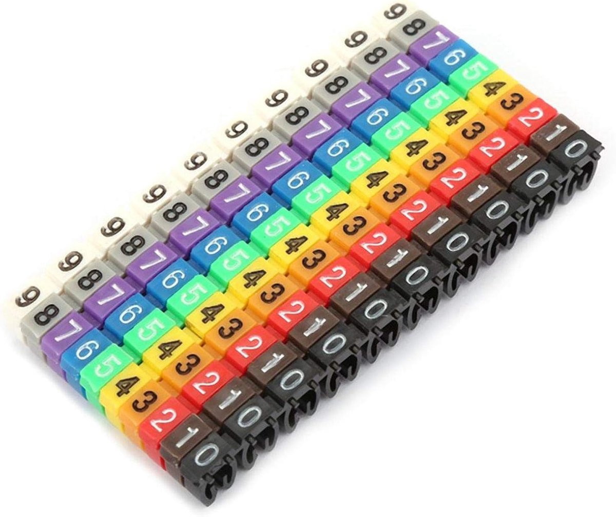 SnelShoppen - Set van 100 Gekleurde Genummerde Buizen voor Kabels KCM-2.5 mm 2.5 mm² - Ideaal voor Elektrisch Werk, Hobbyprojecten, en Klussen