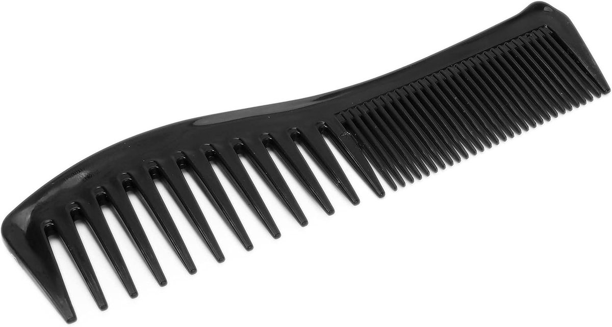 SnelShoppen - Wide Teeth Haar Kam - Draagbare Dubbelzijdige Salon Haar Kam voor Thuisgebruik - Zwart - Geschikt voor Alle Haartypes en Gelegenheden