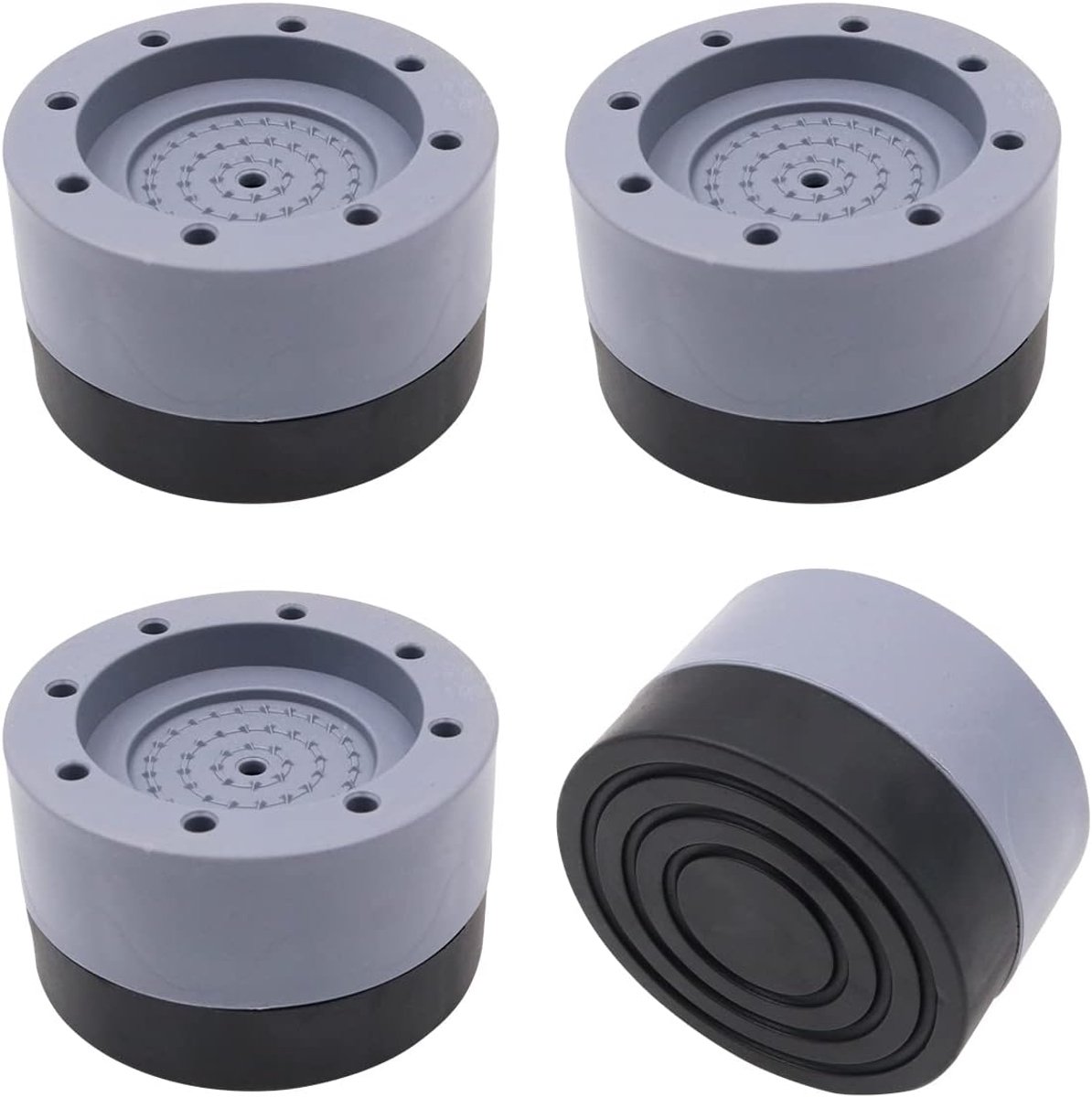 Anti-vibratie pads - 4 stuks - PVC en rubber - Geluiddempende ondersteuning voor wasmachine en droger - ShopVlot