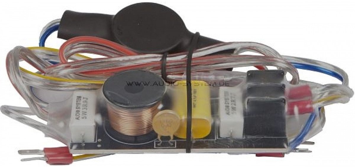 AUDIO SYSTEM 2-weg Crossover Tweerichtingskabelovergang met 4-voudige akoestische aanpassing