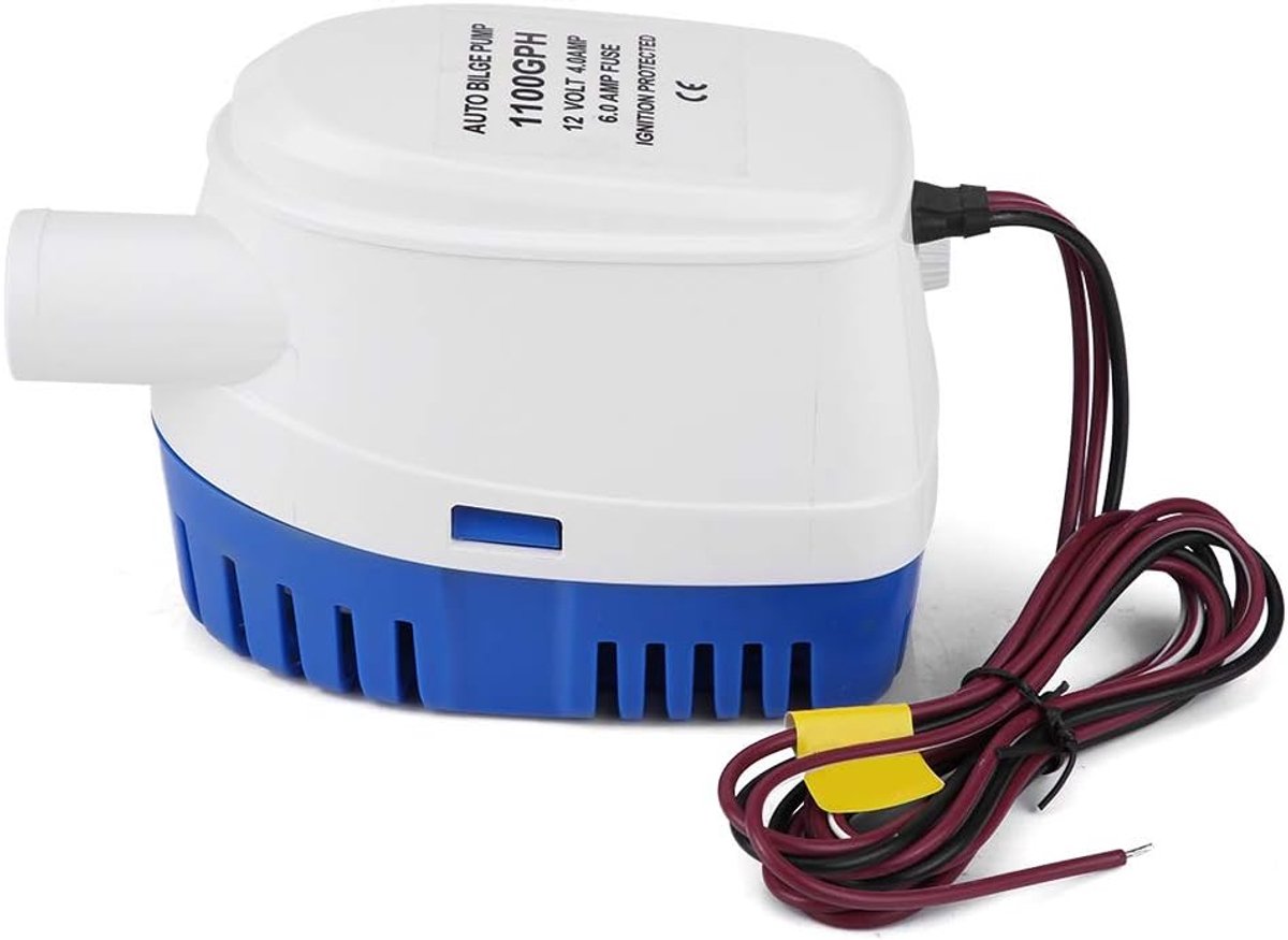 SnelShoppen - 12V Bilgepomp 1100 GPH Automatische Dompelpomp Stille Waterpomp met Float voor Botenvijvers Zwembaden Tuin
