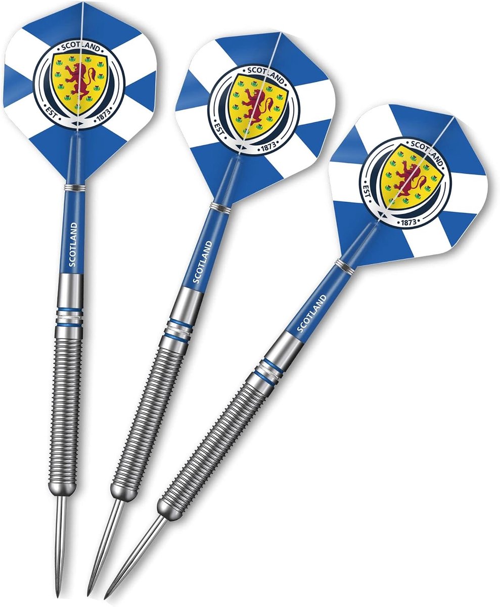 SnelShoppen - Darts Corner Schotland Darts | Officiële Licentie Schotland St Andrews Kruis Darts | Stalen Punt 90% Tungsten Dart | 24g