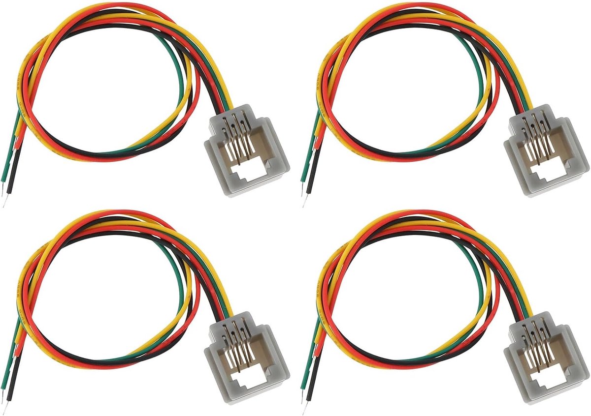 SnelShoppen - 4Pcs 6P4C RJ11 Telefoon Aansluitkabel 20cm RJ12 623MS voor Telefoon, Faxmachine, Intercom en Deurbellen