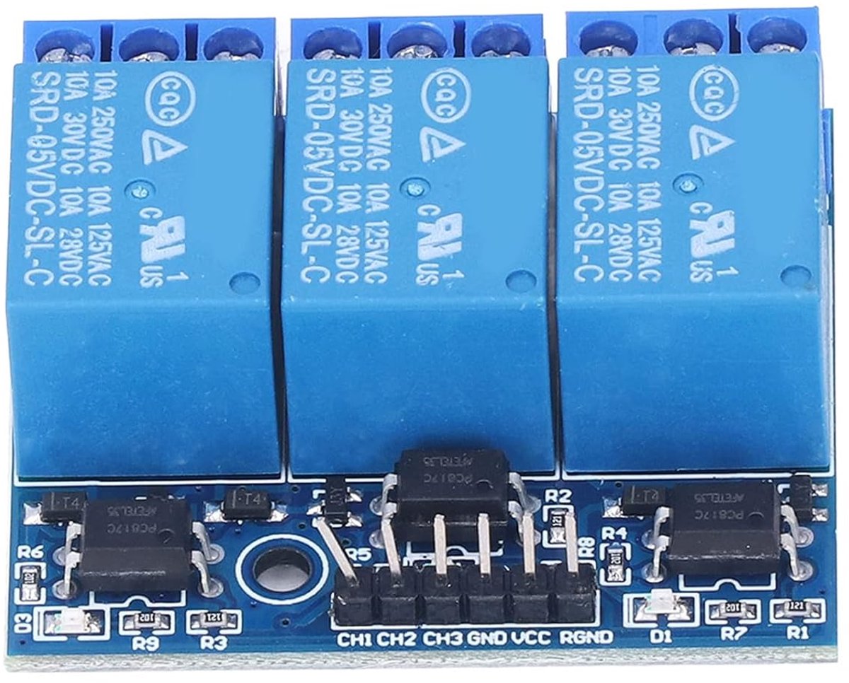 SnelShoppen - Hoog rendement 3-kanaal Relay kaart met fouttolerantie ontwerp, 5V (3.3V compatibel), flexibele actuatorinstellingen, snelle installatie