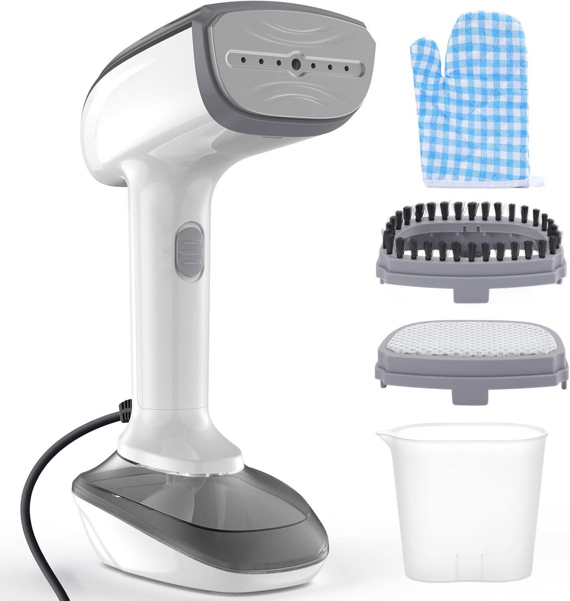 Draagbaar Stoomstrijkijzer - Kledingstomer Reisstomer - Kleding Stomen - Snel Opwarmend - 300 ml Tank - Wit