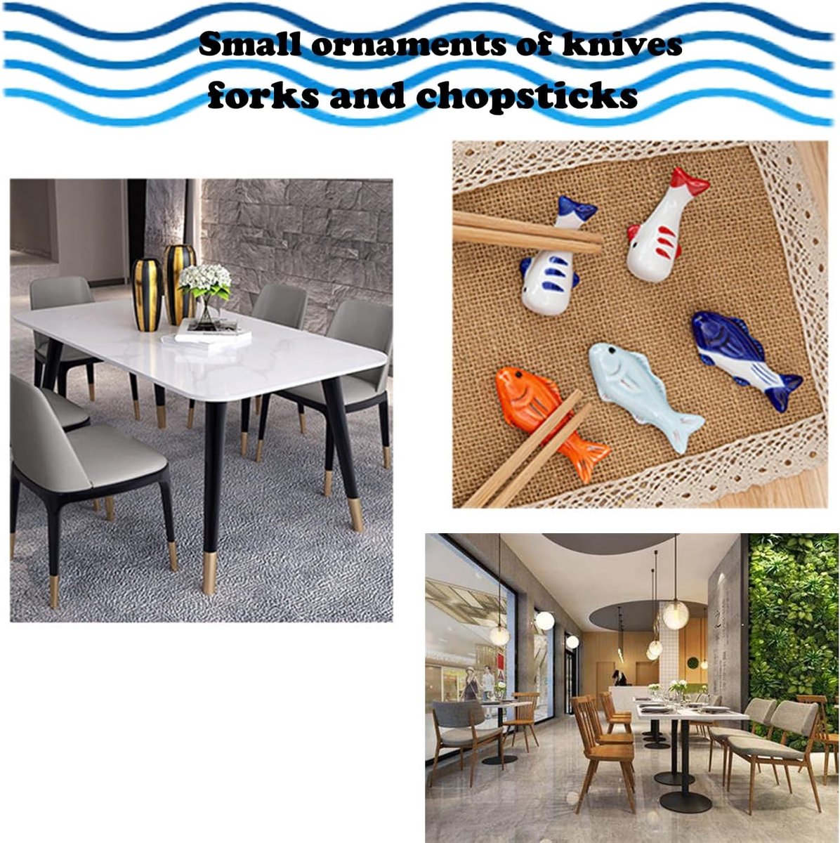 Set van 5 Stuks Tafelbestek Houder, Keramische Chopstick Houder voor Lepel, Vork en Mes, Keuken Tafel Decoratie en Organisatie — cadeau in Wonen & Interieur - foto 6