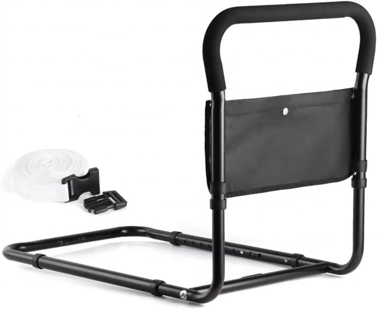 Bedbeugel - Opstahulp bed - Veilig uit bed - Verstelbaar met vak - 44x55 cm - Zwart
