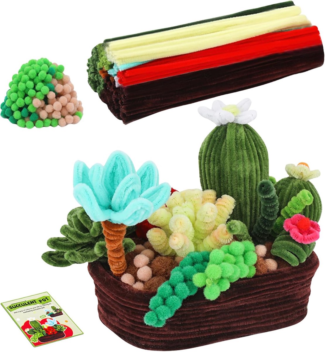 SnelShoppen - Succulent Pijpenragers Knutselset, DIY Kunstplant Maken Kit met Video Tutorials, Draad Sculptuur Kit voor Mini Plant Art, Decoratie voor