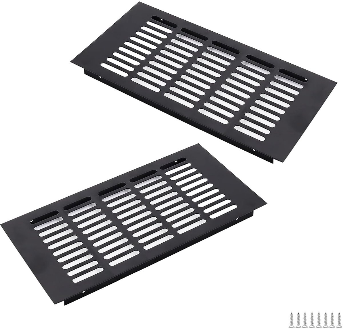 Ventilatierooster 300 x 150 mm - Zwart Aluminium - Corrosiebestendig - Verbeter luchtcirculatie - ShopVlot