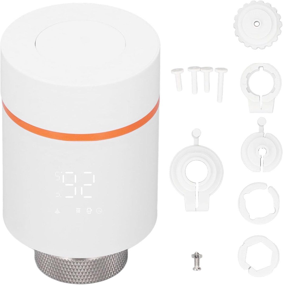SnelShoppen - Smart Thermostatisch Koelventiel - Programmeerbare Digitale Temperatuurregelkop - Tuya Smart Life Compatibel - ABS-PC Materiaal - 5 tot