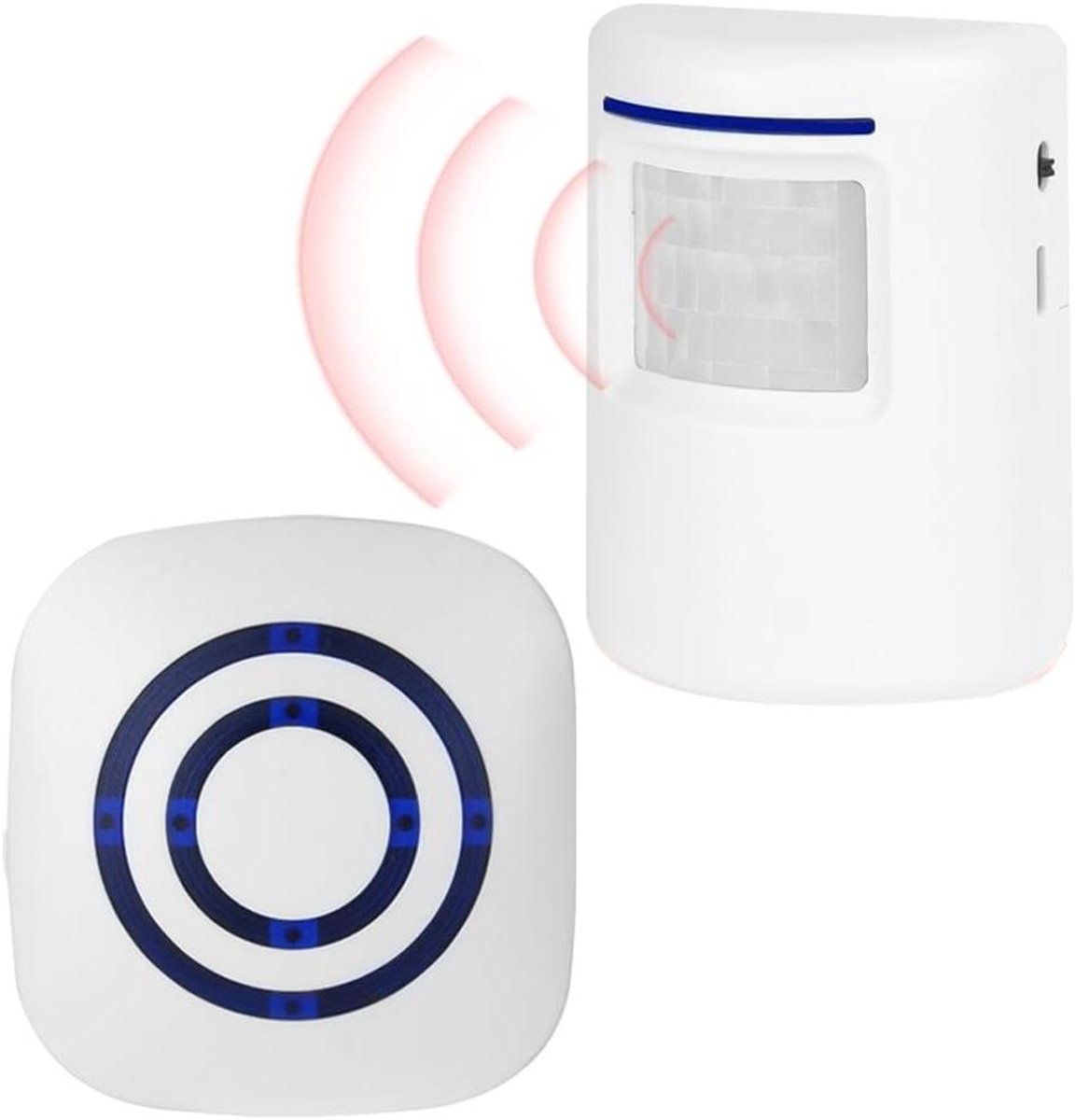 Draadloos Alarm Systeem - Doorgangsdetector Melder - Bezoekers Melder - Lange Zendafstand - 150 Meter Bereik - Wit