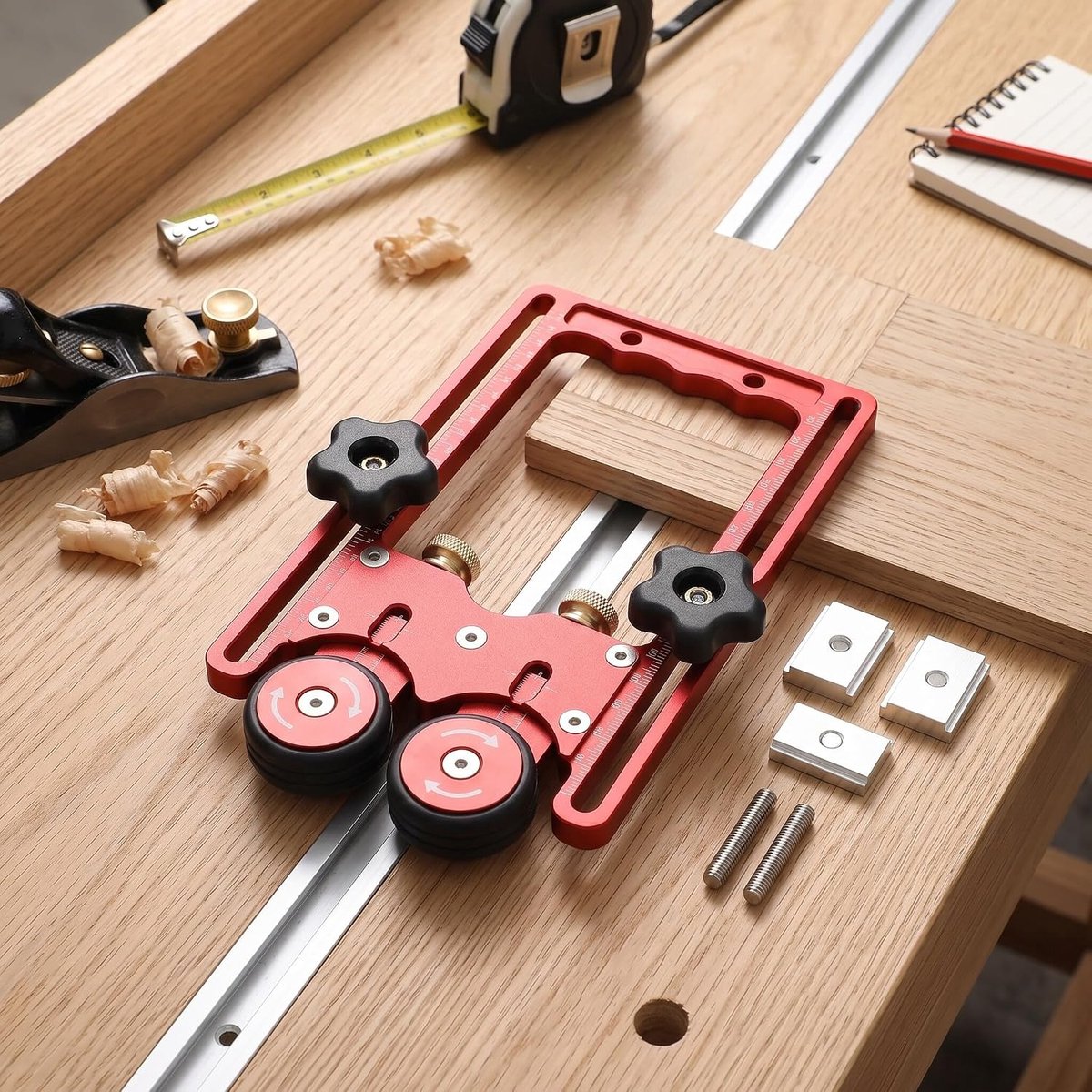 SnelShoppen - Table Saw Roller Met Verbreed Rubber Wielen, Feeder Jig Zaag Duwblok, Constructie Met Een Richting Lager, GeTilt Lager Voor Houtbewerkin