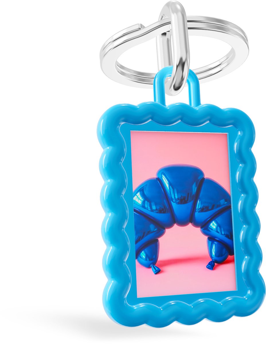 Metalmorphose® Sleutelhanger Wave Photo Frame Blue – Blauwe Fotolijst Sleutelhanger – Cadeau