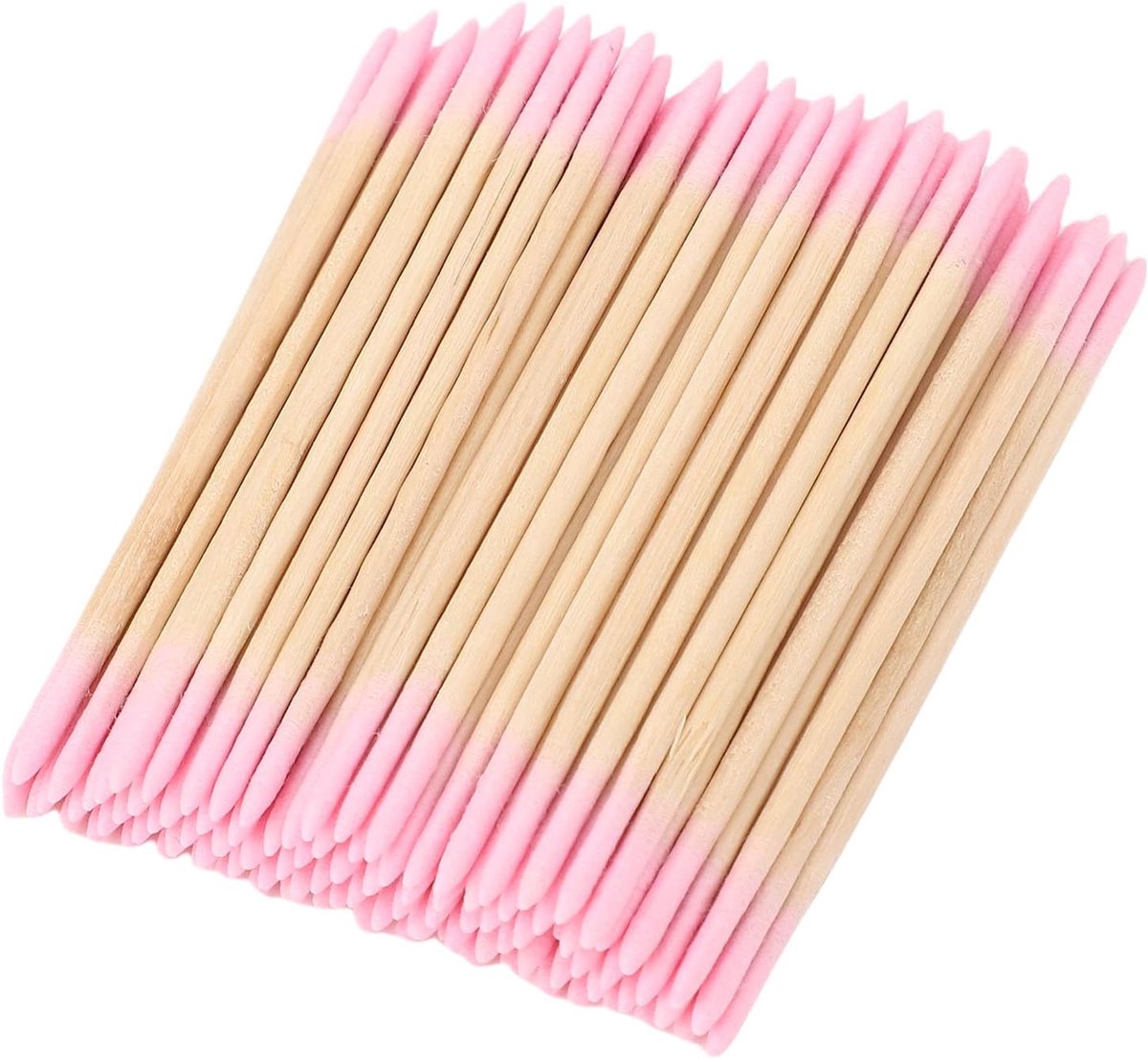 SnelShoppen - Dubbelpuntige Katoenen Wattenstaafjes - 10 Zakjes van 100 Stuks - Houten Stokken met Precieze Tips voor Schoonmaken en Aanbrengen - Idea