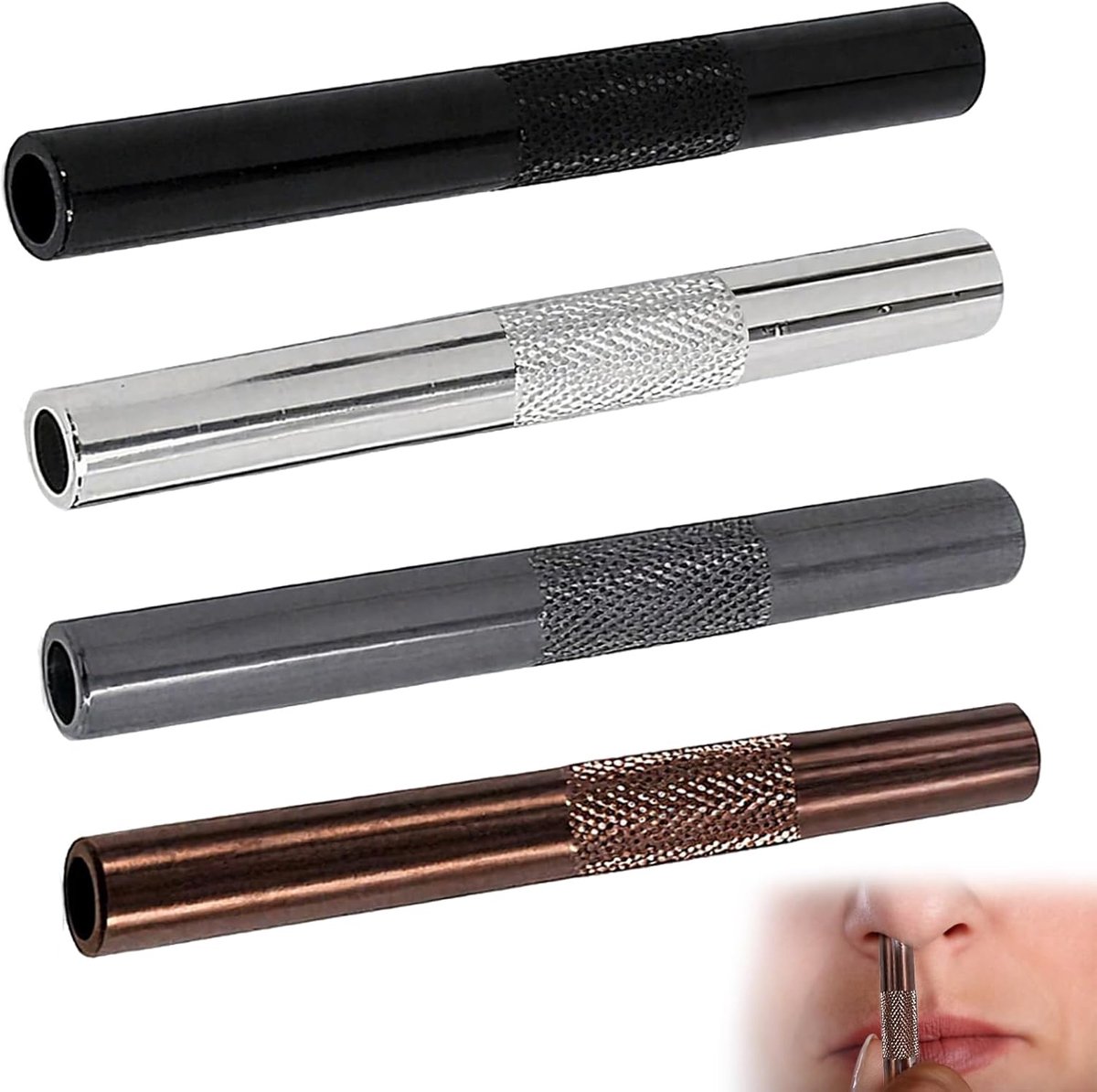 Herbruikbare Rietjes Set - 7cm Telescopische Rietjes - Metalen Rietjes - Elegant en Duurzaam - ShopVlot
