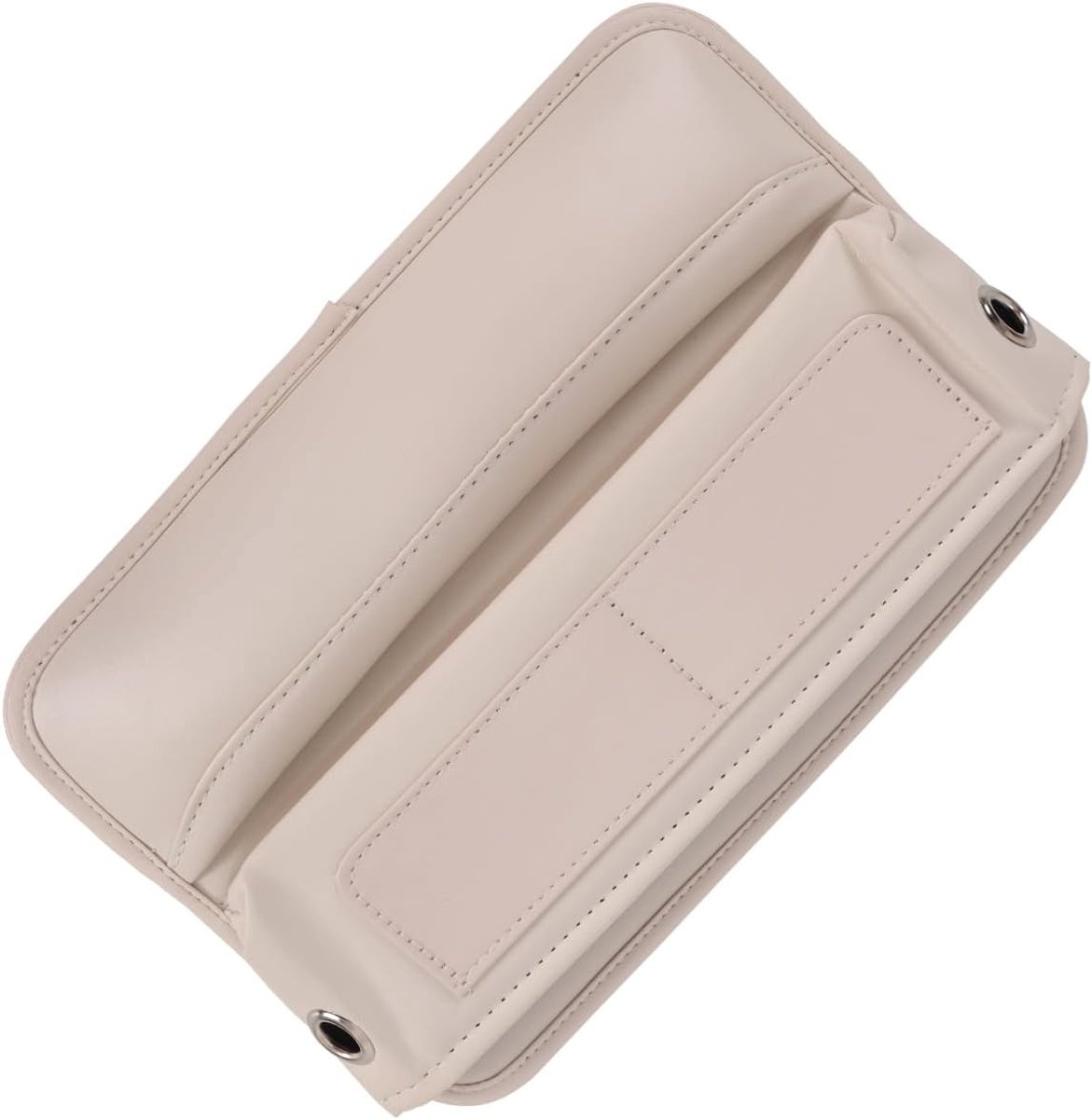 SnelShoppen - Auto Stoel Opening Filler - PU Lederen Autostorage Box voor Telefoons, Sleutels en Kaarten - Off-White - Verhoogt Rijveiligheid - Prakti