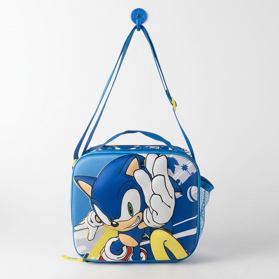 Sonic the Hedgehog Lunchtas Jongens - Geïsoleerde Koeltas met Schouderband en Flessenvak - Blauw van Sonic the Hedgehog — afbeelding 3