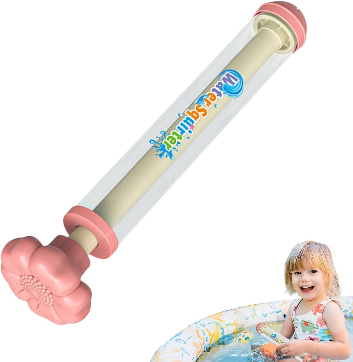 Waterspuit voor kinderen - Waterspeelgoed - Buiten spelen - Draagbaar en lichtgewicht - 27 cm - Roze
