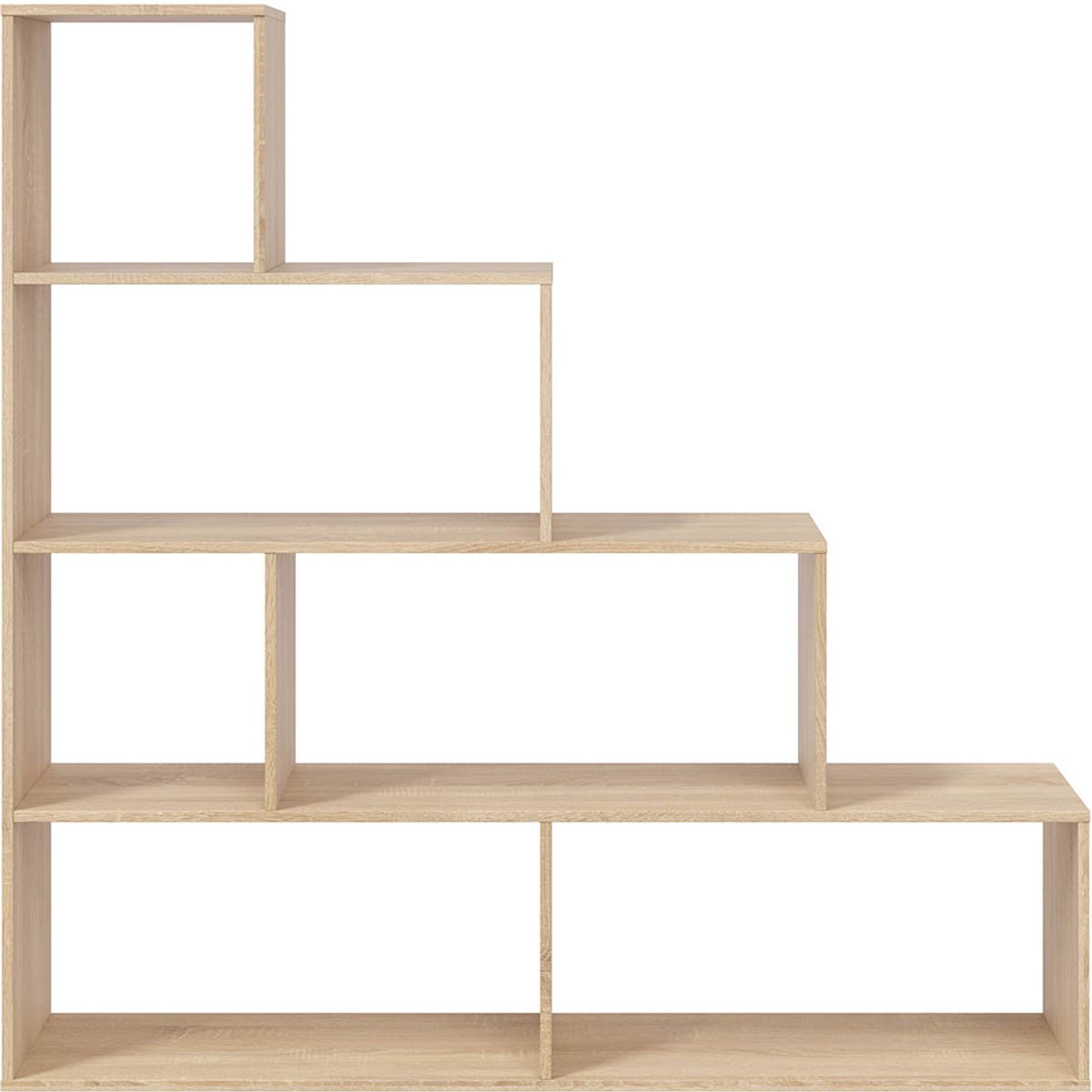 CALICOSY - Trap met 6 lichte eiken dozen 145x145x29cm