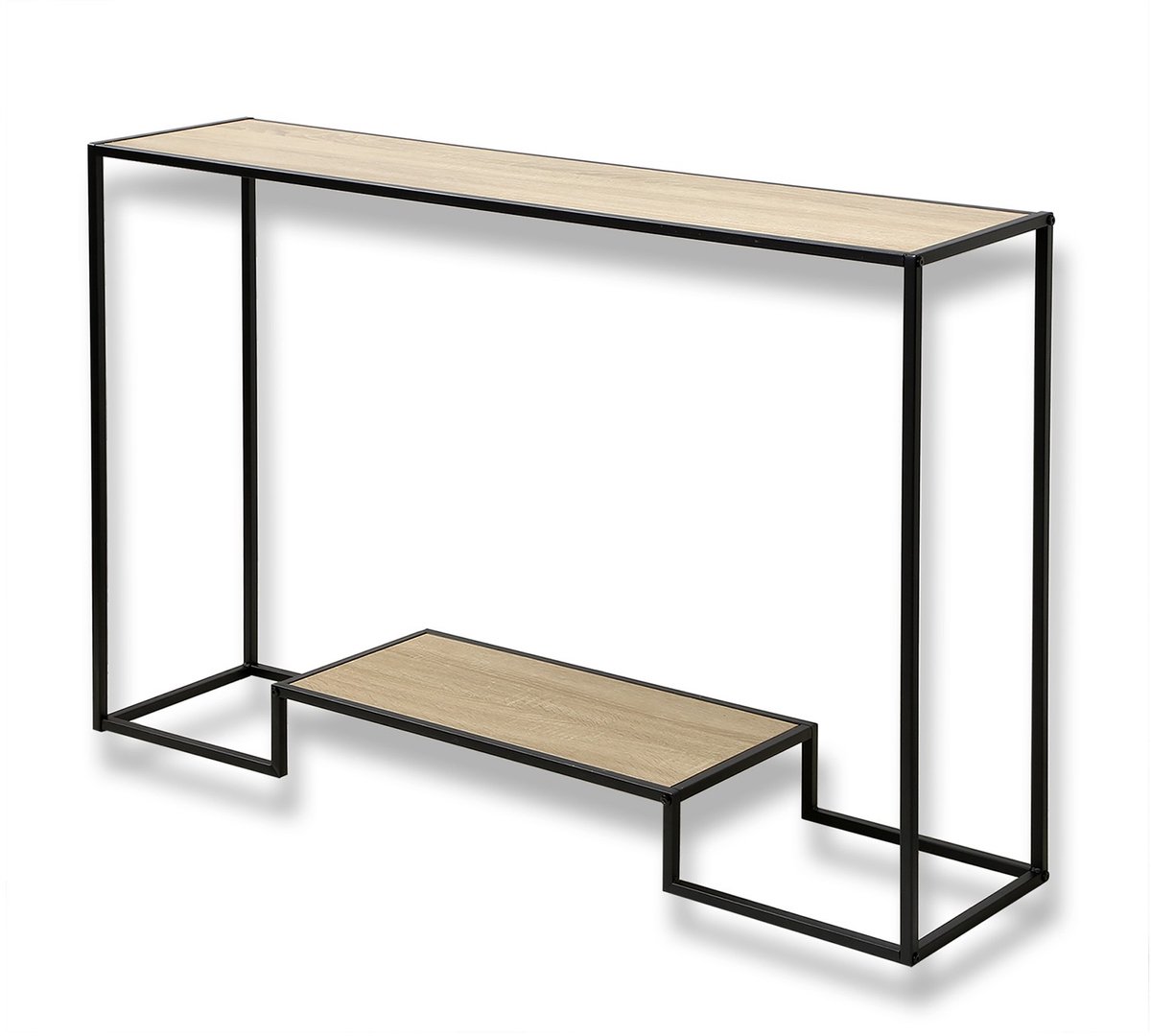CALICOSY - Moderne console met 2 spaanplaat planken en stalen structuur 120x30x80cm