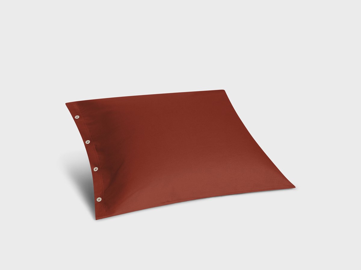 Yumeko kussensloop flanel fluweel rood 65x65 - Biologisch & ecologisch - 1 stuk