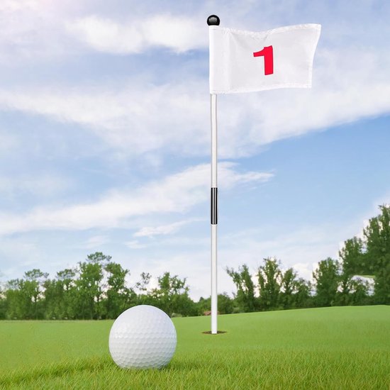 Golf Putting Vlag - Golf Oefen Set - Golf Oefenen - Dubbelzijdig Ontwerp - 493 cm - Wit van GOLF — afbeelding 2