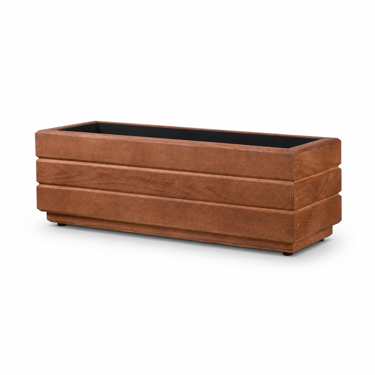 Plant&Bak Balkonbak Vurenhout L50 × B17 × H17 cm – Smalle Houten Plantenbak voor Balkon & Reling – Notenbruin