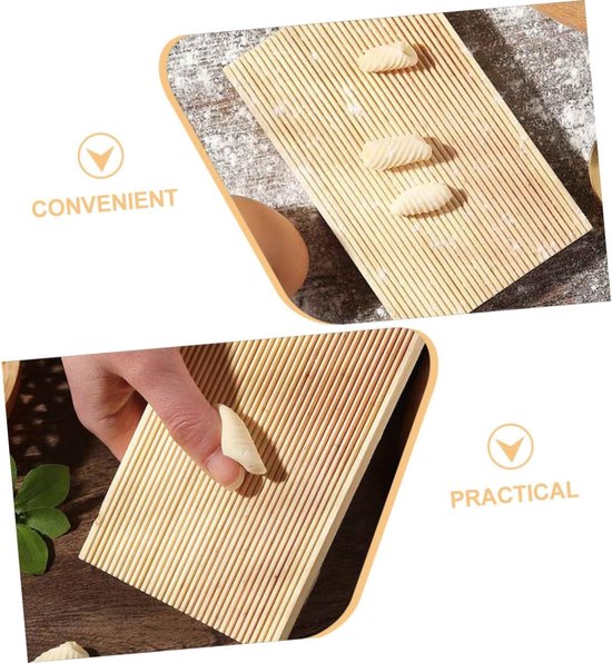 Pastamaker Set - Gnocchi Maker - Zelf Pasta Maken - Houten Materiaal - 13.5 cm - Natuurlijk van Pastamaker — afbeelding 3