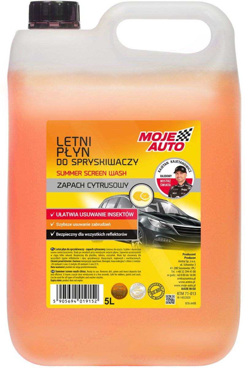 Moje Auto - Zomer Ruitenwisservloeistof - Citrusgeur - 5l