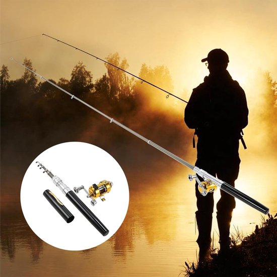 Telescopische Visspullen Set met Penhengel en Reel - Draagbare Vissport Accessoires voor Recreatief Vissen — afbeelding 5