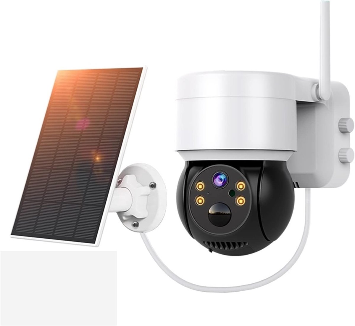 Beveiligingscamera op Zonne-energie - WIFI Camera Outdoor - Huis Beveiligen - PTZ 360 Graden - 2K 4MP - Wit