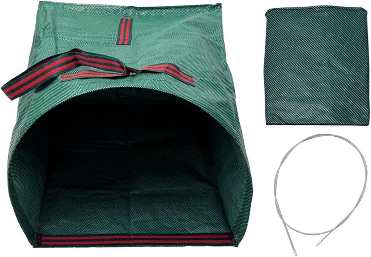 Zakken Voor Tuinafval - Afvalzakken Herbruikbaar - Buiten Opruimen - Anti-Inzakking Steun - 22 x 30 x 3 cm - Groen