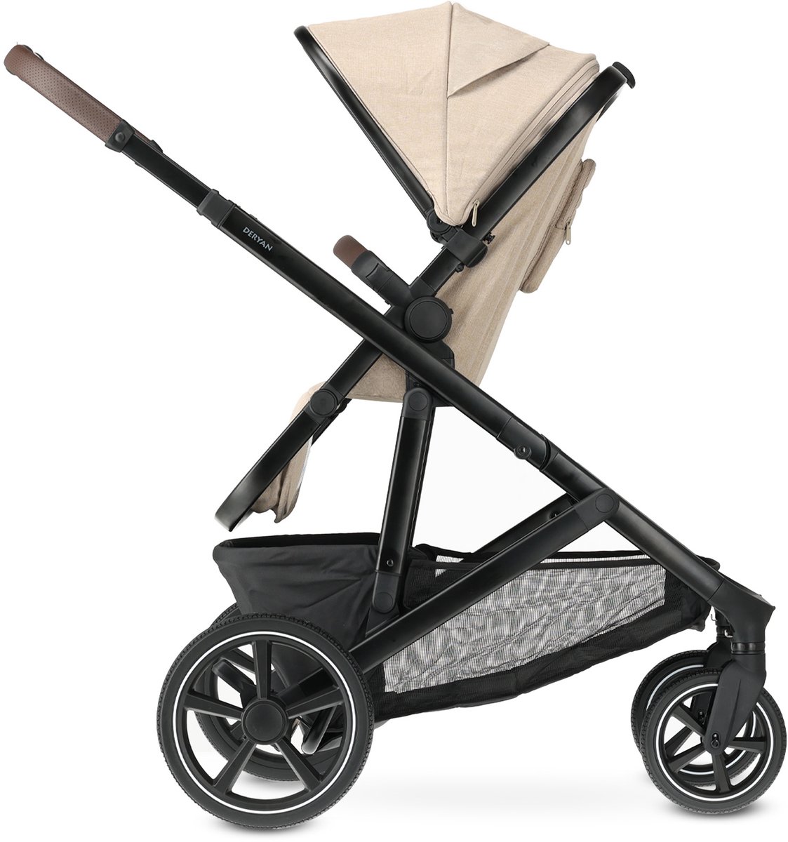 DERYAN Evy V3 Duo Kinderwagen met Reiswieg - Nougat - afbeelding 2